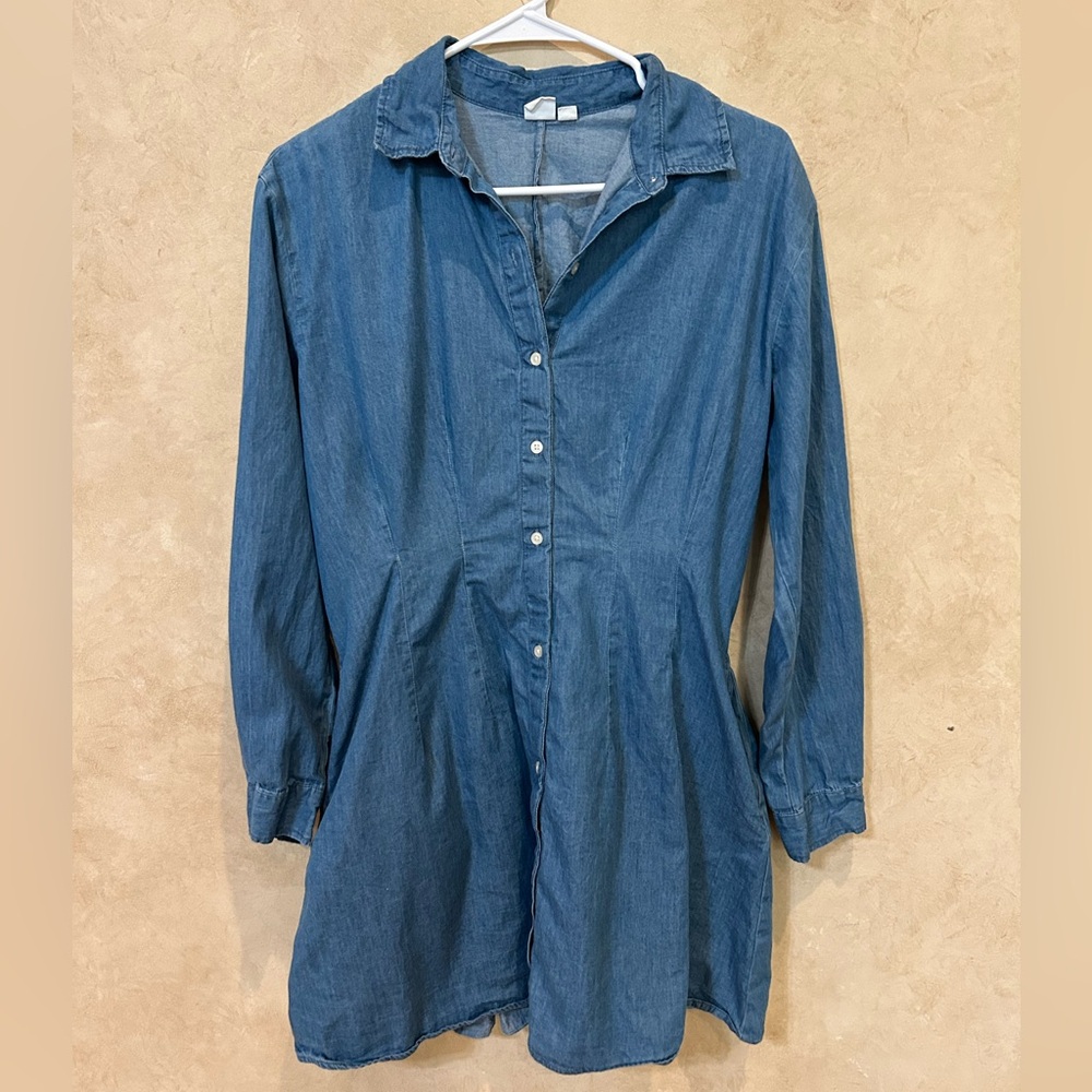 GAP Light Blue Chambray Shirt Dress small